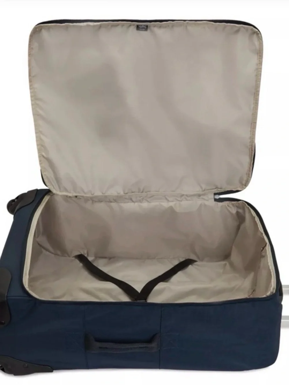 Kipling Dark Navy Upright Rolling Suitcase with Monkey Charm